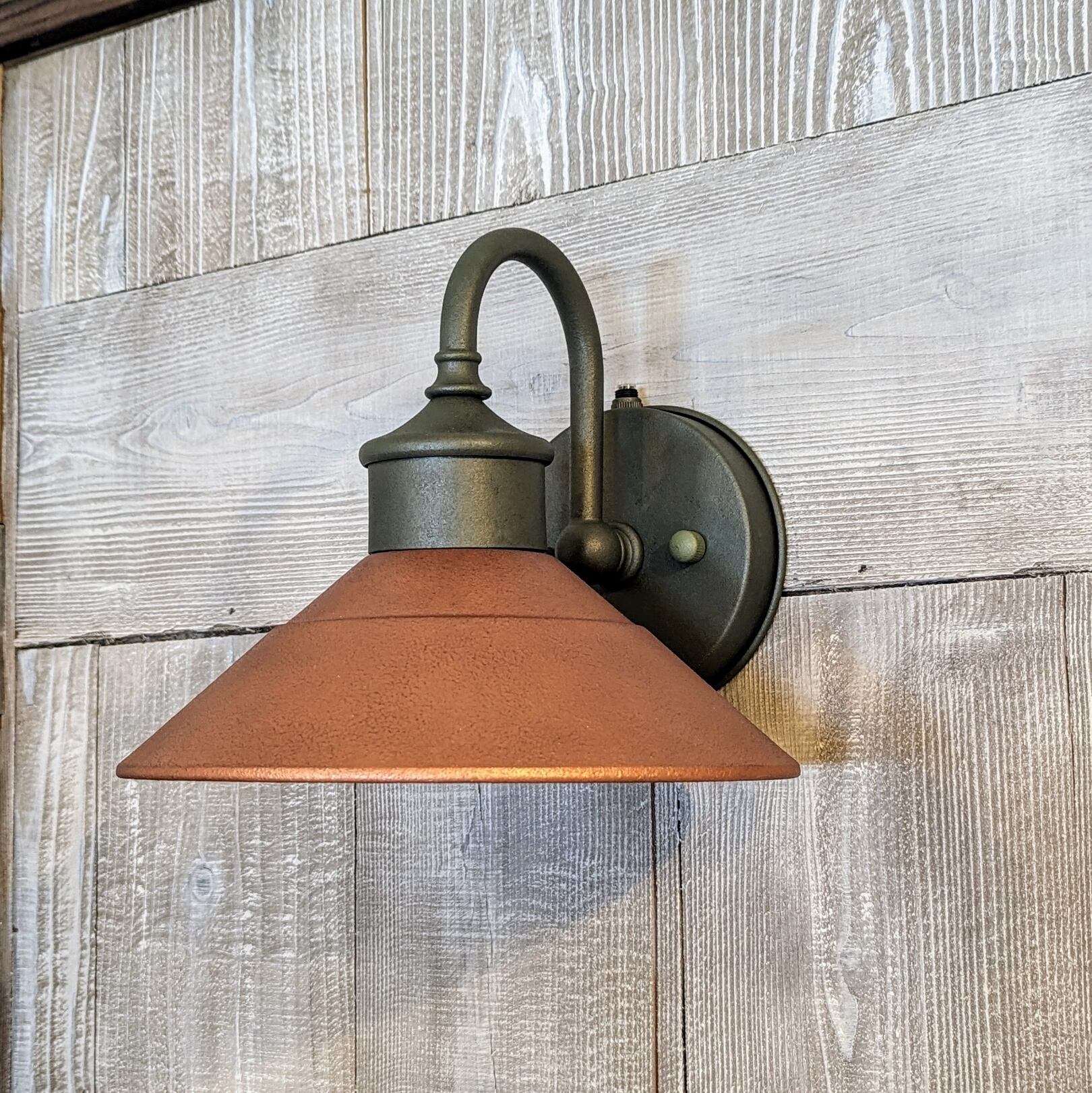 レトロな外灯 アンティークメタリックコッパー／モスグリーン【受注