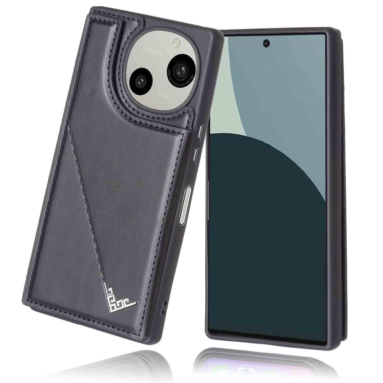 【Viesa】背面カバー ケース手帳型 互換性 AQUOS R9 R10/docomo SH-51E SH-51F 対応 SHARP 背面型ケース (ブラック) 軽·薄 持ちやすい、横置きスタンド機能 財布型 スマホバックカバー シャープr9 r10 ドコモsh51e sh51f アクオスr9 r10 BLACK
