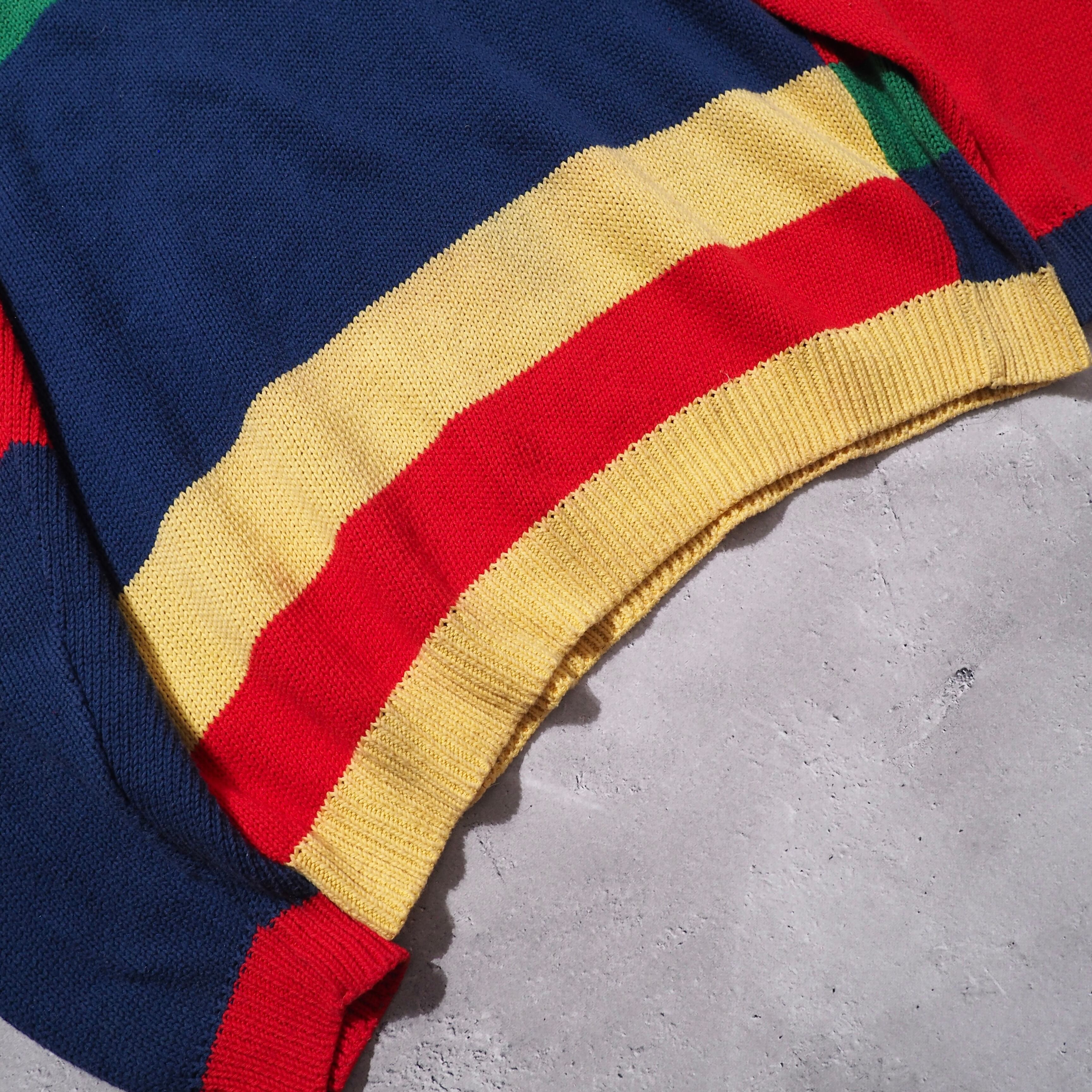 ” Foxhound ” Mulch color Border Design vintage loose knit(made in Italy)