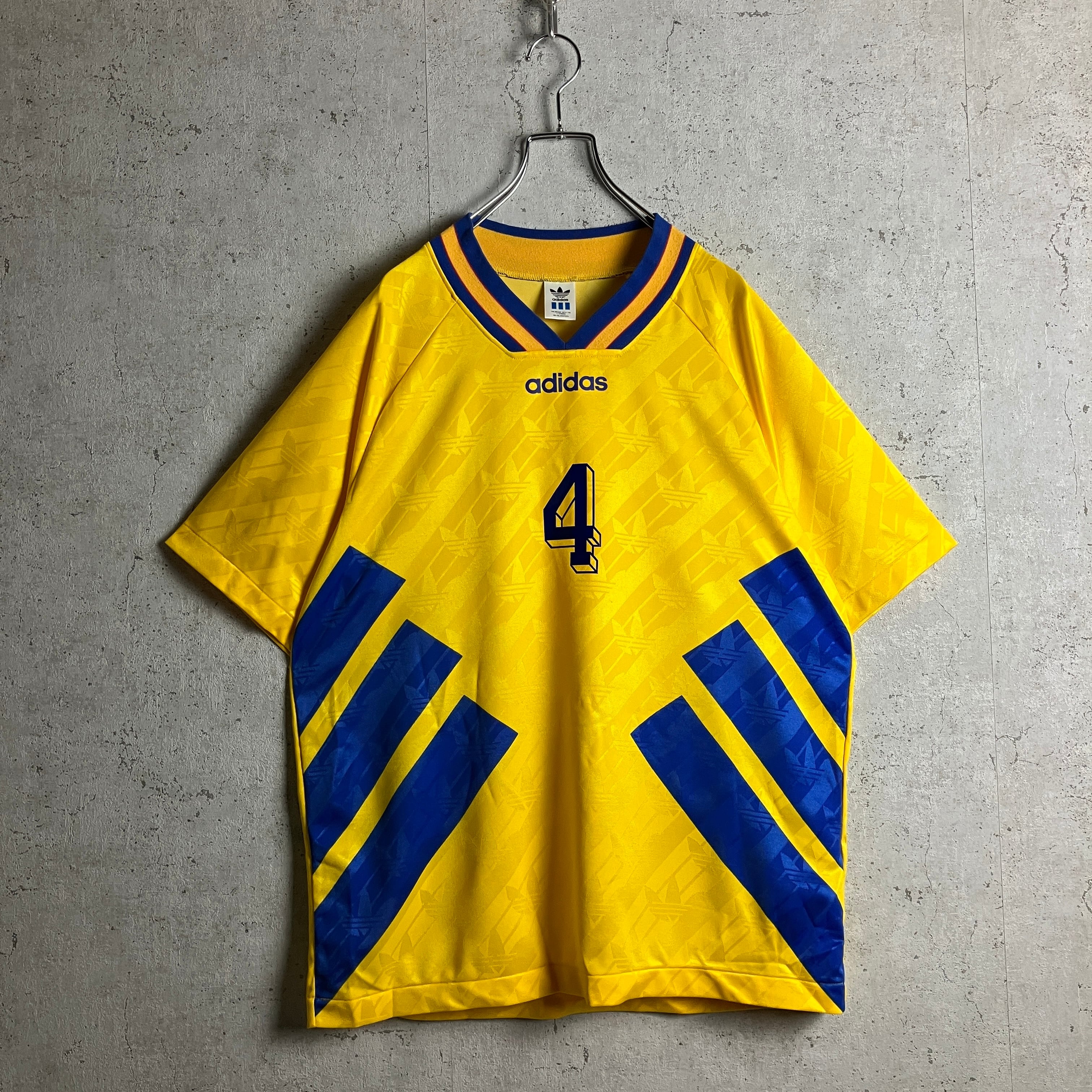 90s~ adidas アディダス デサント製 ゲームシャツ サッカー y2k | hanome。