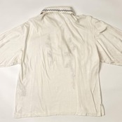 90s GOLF BALENCIAGA バレンシアガ 刺繍デザイン 長袖 ポロシャツ LL/ホワイト レディース ゴルフ ビンテージ