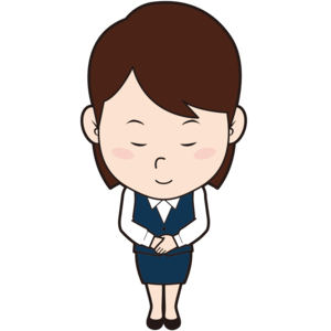 お辞儀する女性店員