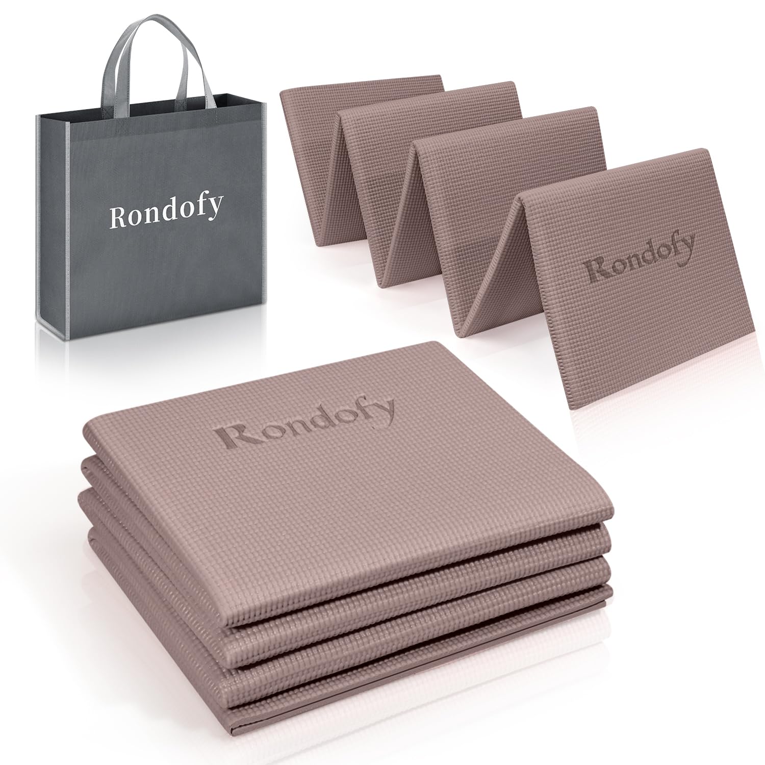 【特価処分】Rondofy ヨガマット 折りたたみ 6mm トレーニングマット 折り畳み 持ち運びに便利 エクササイズマット フィットネス ピラティス ヨガマット 人気 収納袋付き
