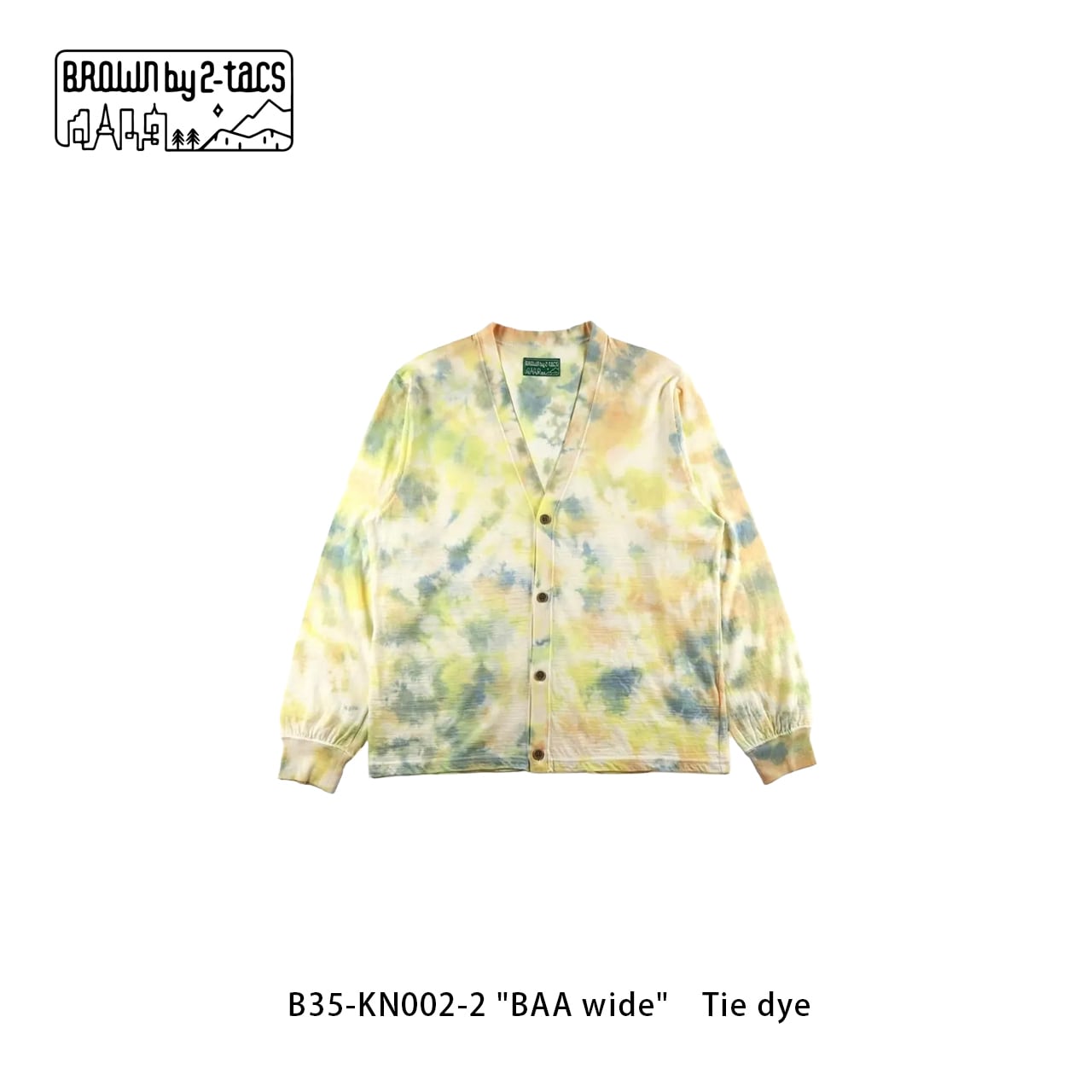 BROWN by 2-tacs B35-KN005-2 "BAA cardigan" Tie dye