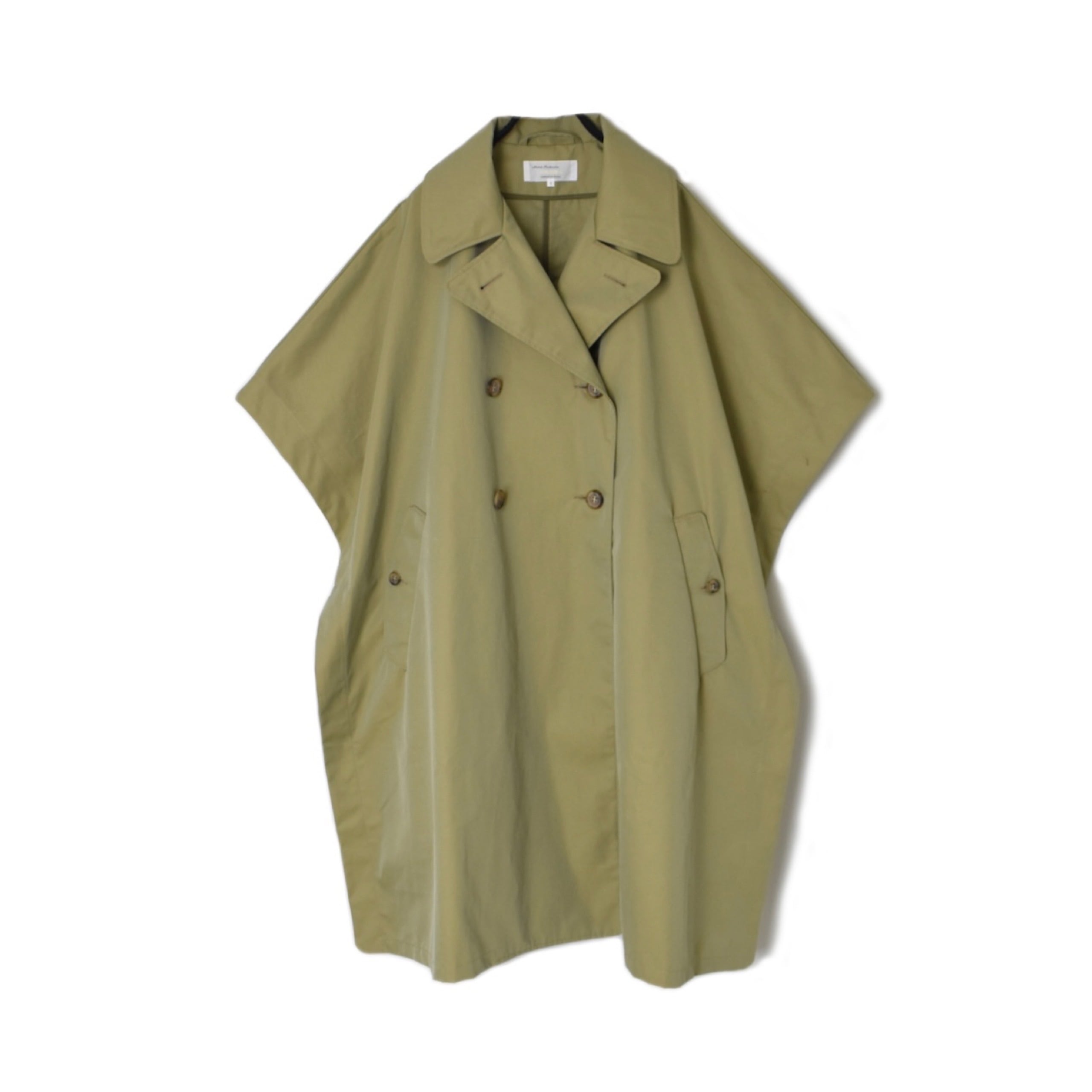 ARMEN｜GABARDINE COTTON DOUBLE BREASTED CAPE | robin ASO