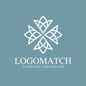 広がりと調和の花のロゴ