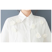 立体ローズ刺繍 オーバーサイズ シャツ 30049