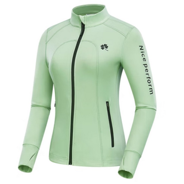 ゴルフウェア スポーツウェア スエード レディース ガ 前開きゴルフ スポーツ 秋冬 保温 長袖 スリムフィット 日焼防止 シンプル