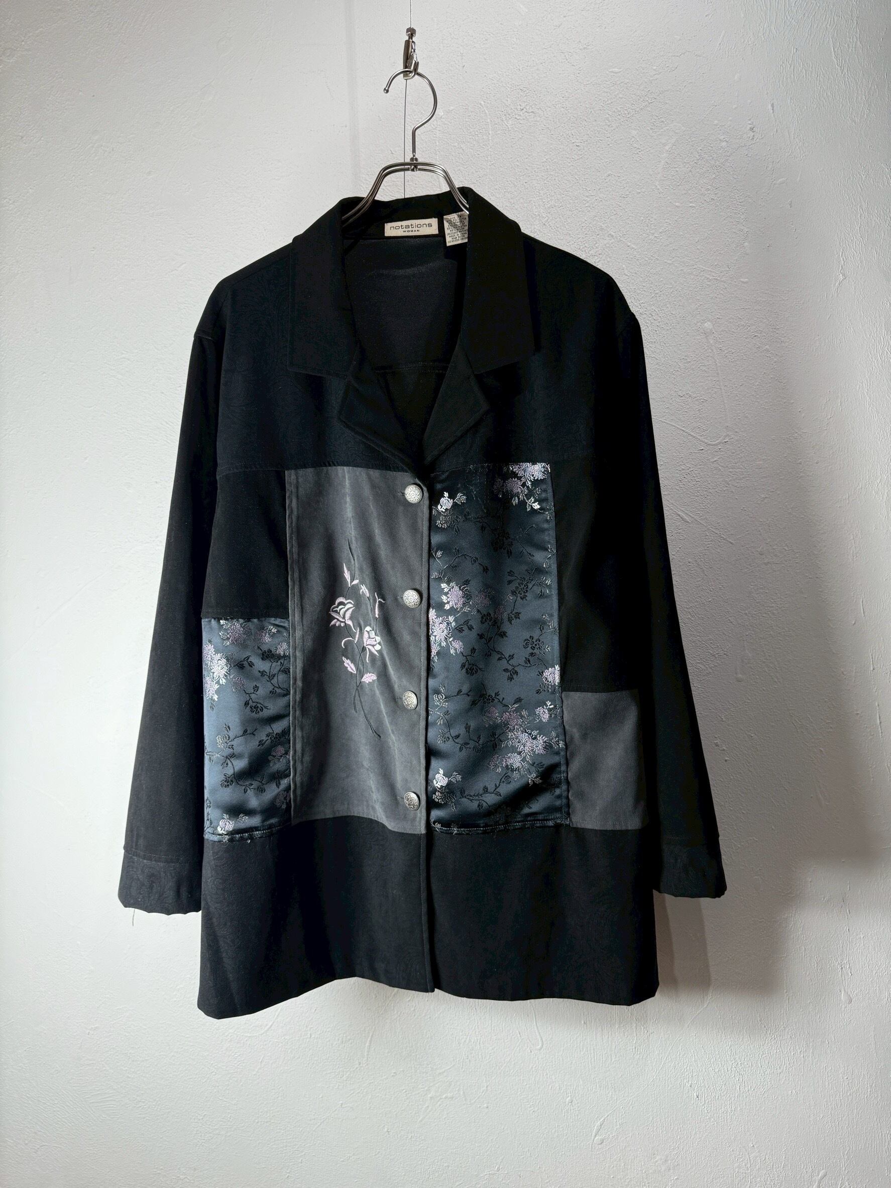 Suede-Like China Jacquard Patchwork Design Jacket
