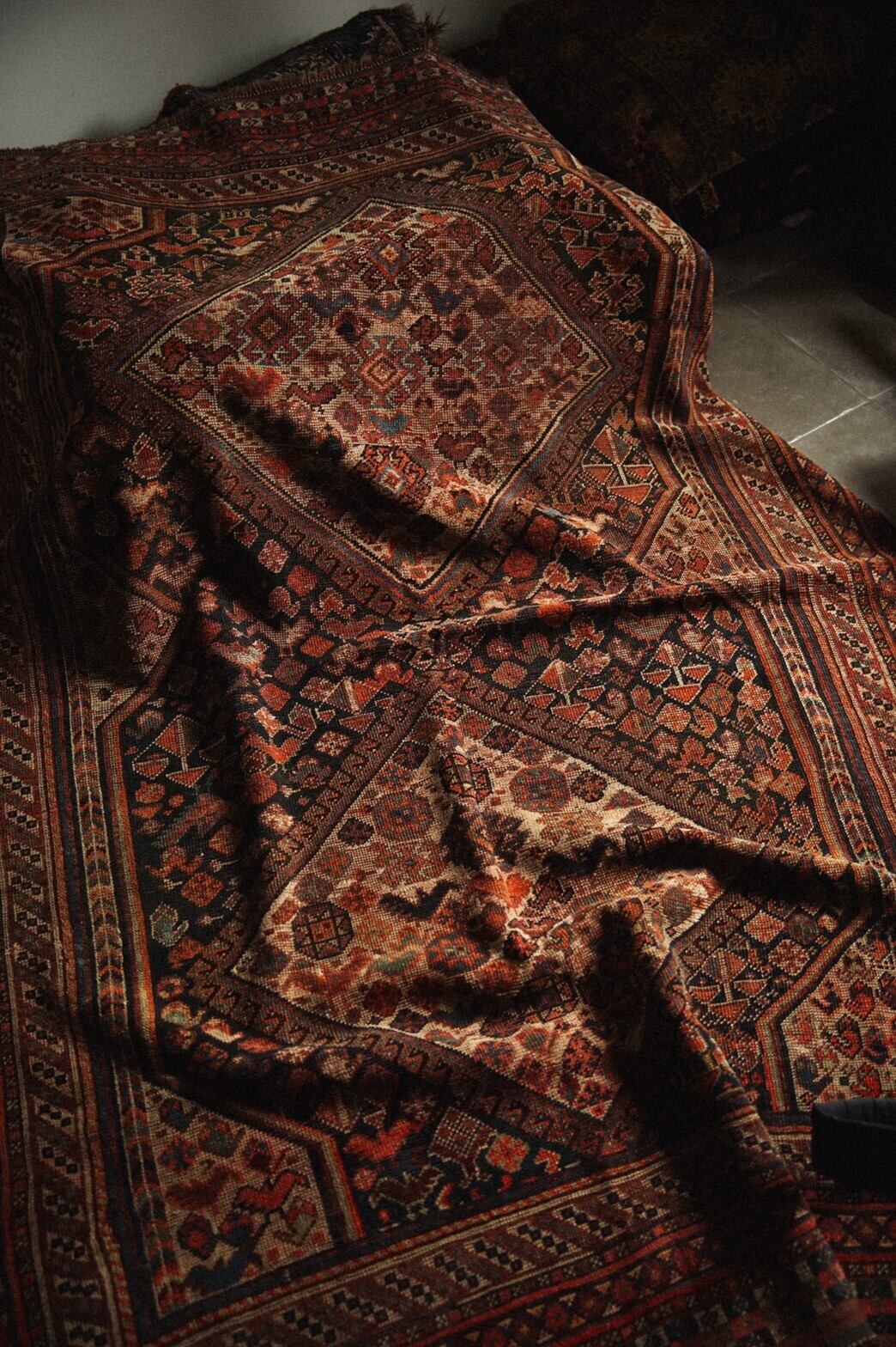 336-Antique khamseh rug