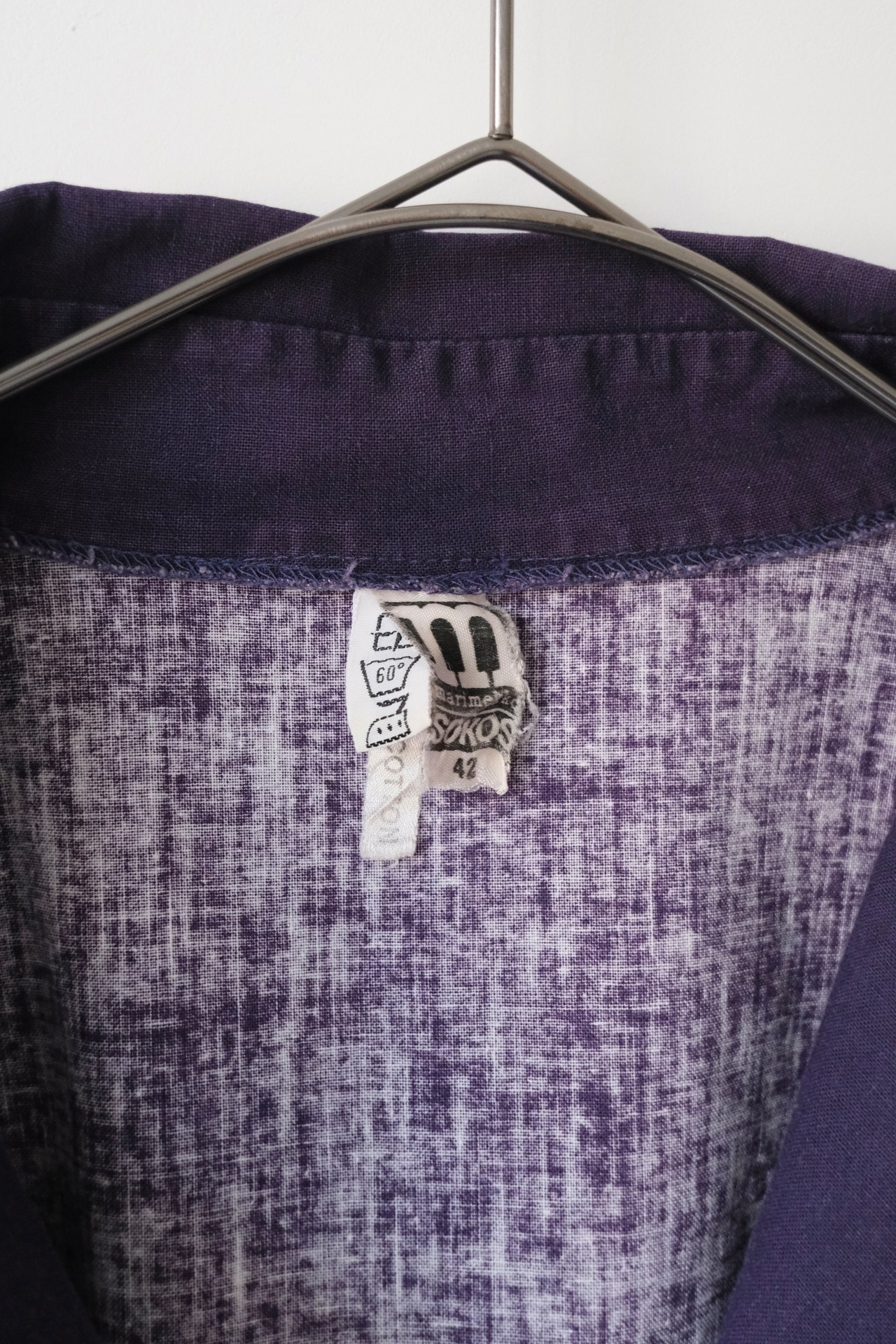 1970's Marimekko bi-pattern french sleeve blouse