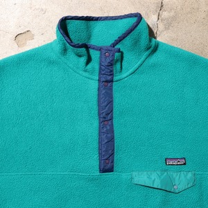 美品 L USA 92年 ティール スナップT Patagonia パタゴニア フリース synchilla snap-t