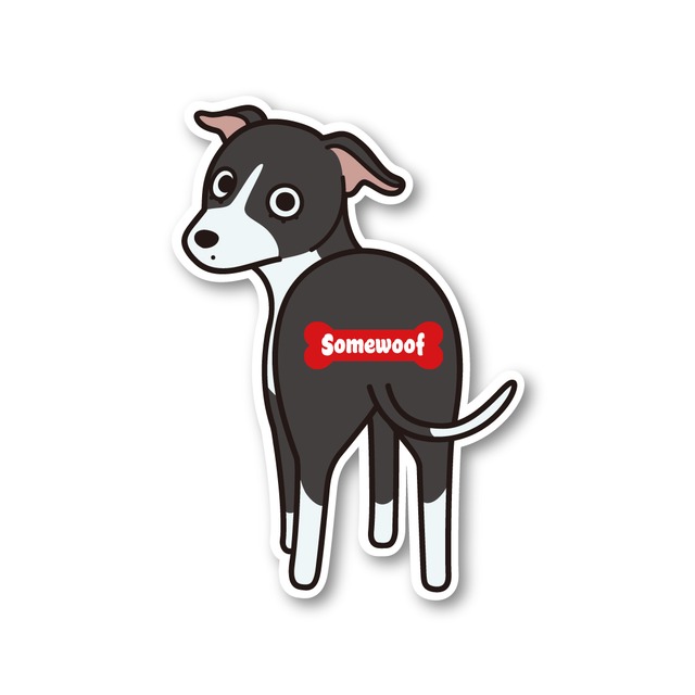 Somewoof  イタリアングレイハウンド（シールホワイト）　ステッカー [Italian Greyhound / Sticker]