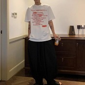ラウンドネックプリントTシャツ A4026