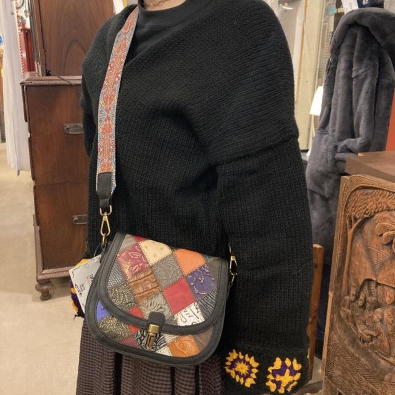 Topanga Bag　パッチワークレザーメッセンジャーバッグ