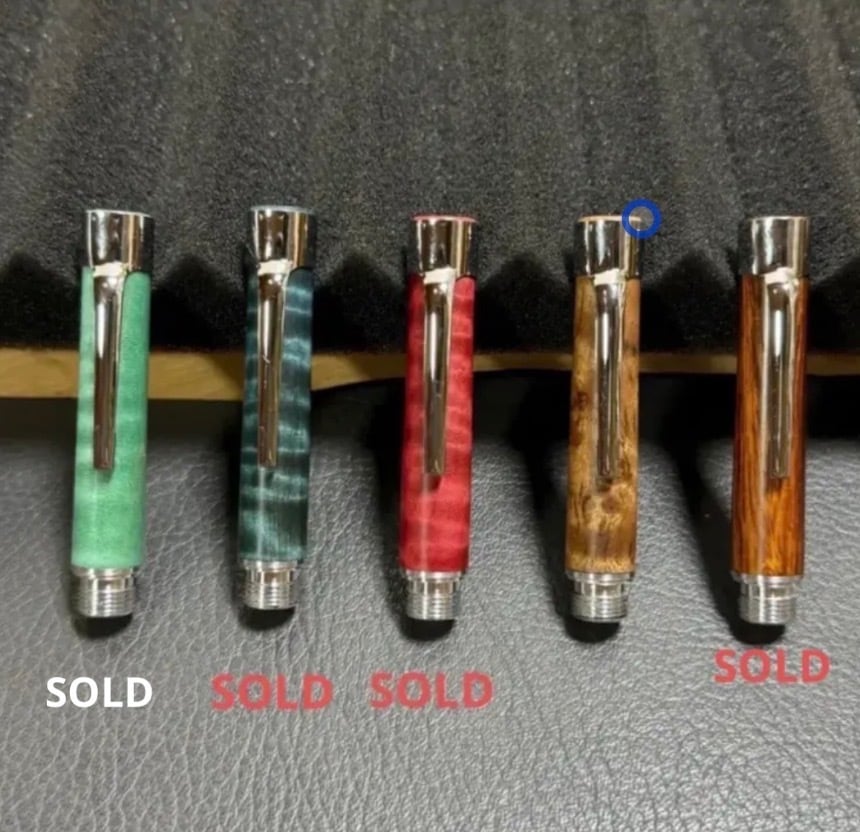 5花梨瘤紅白 木製シャーペン 最強低重心 極太最重量 真鍮 | handwood