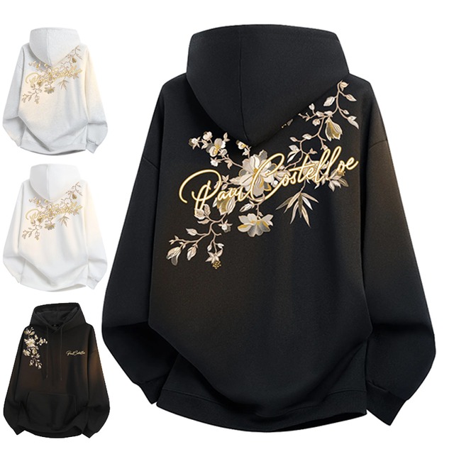 ♥フラワー＆レタープリント パーカー！【ImcTLシリーズ】★パーカー★ ユニセックス 3color トップス おしゃれ