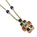 Vintage gold tone multi-color glass cabochon necklace