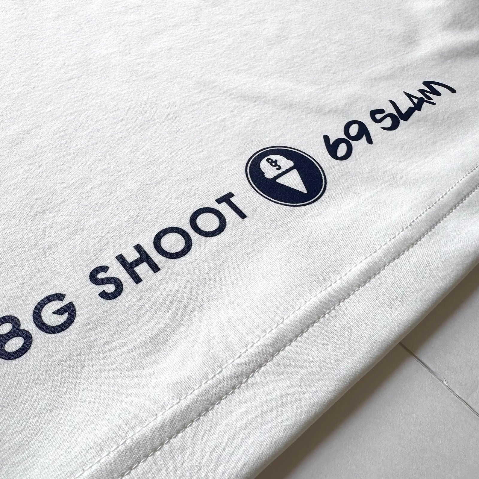 8G SHOOT × 69SLAM MESH SWITCHING MOCK NECK TEE -WHITE/NAVY- | 8G