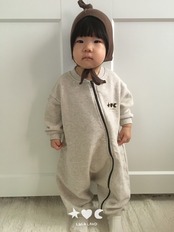 韓国子供服 / LALALAND / 26Autumn / ベベ 裏毛 ジップアップロンパース / 秋服 / ベビー *6M~18M*