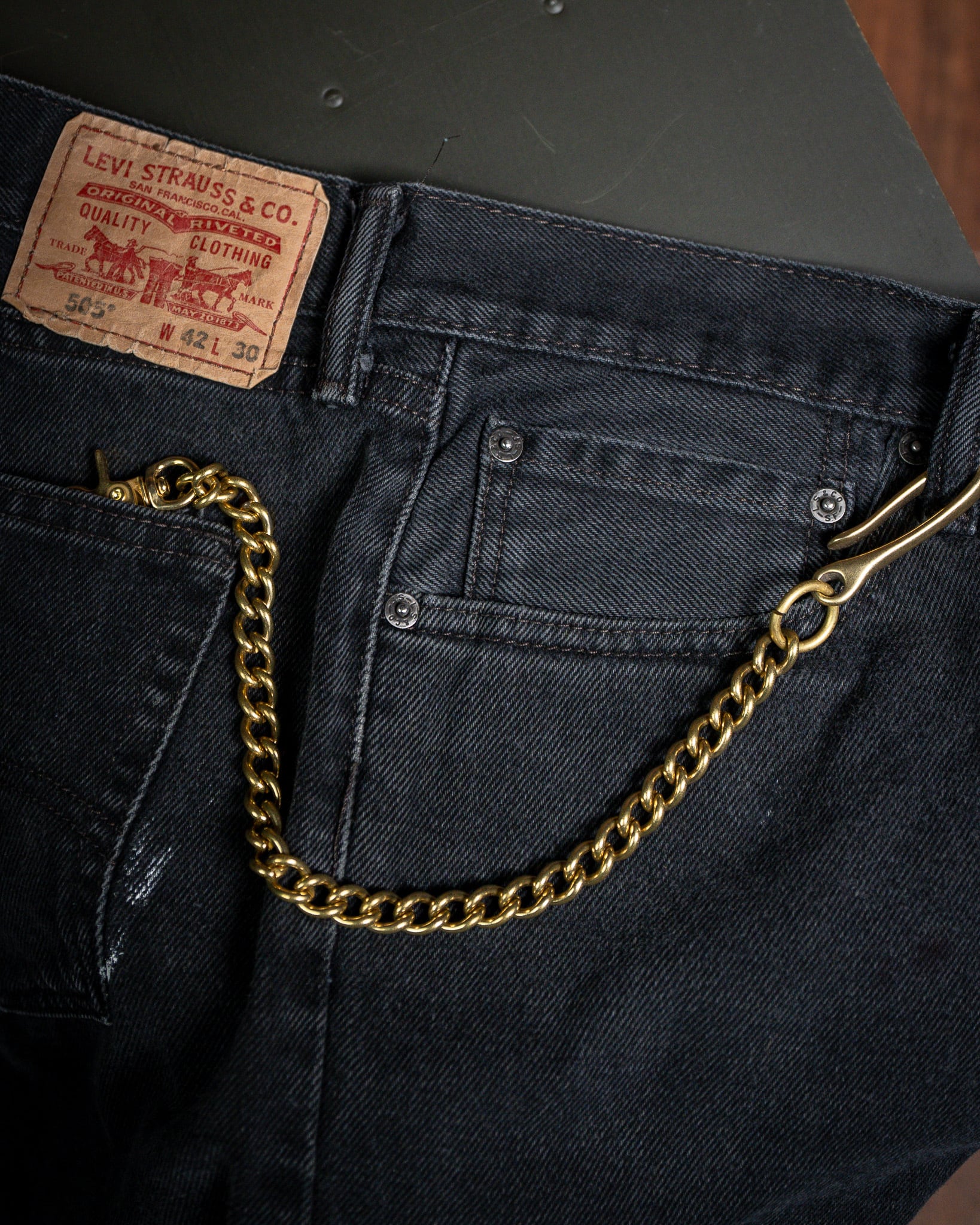 Additive and Line】Wallet Chain Brass Curb Chain WCH-008 新品