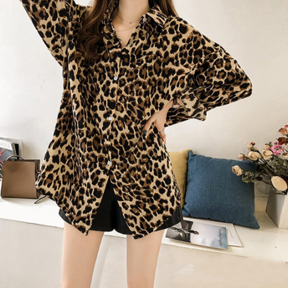 ヒョウ柄 ブラウス 大人 レディース