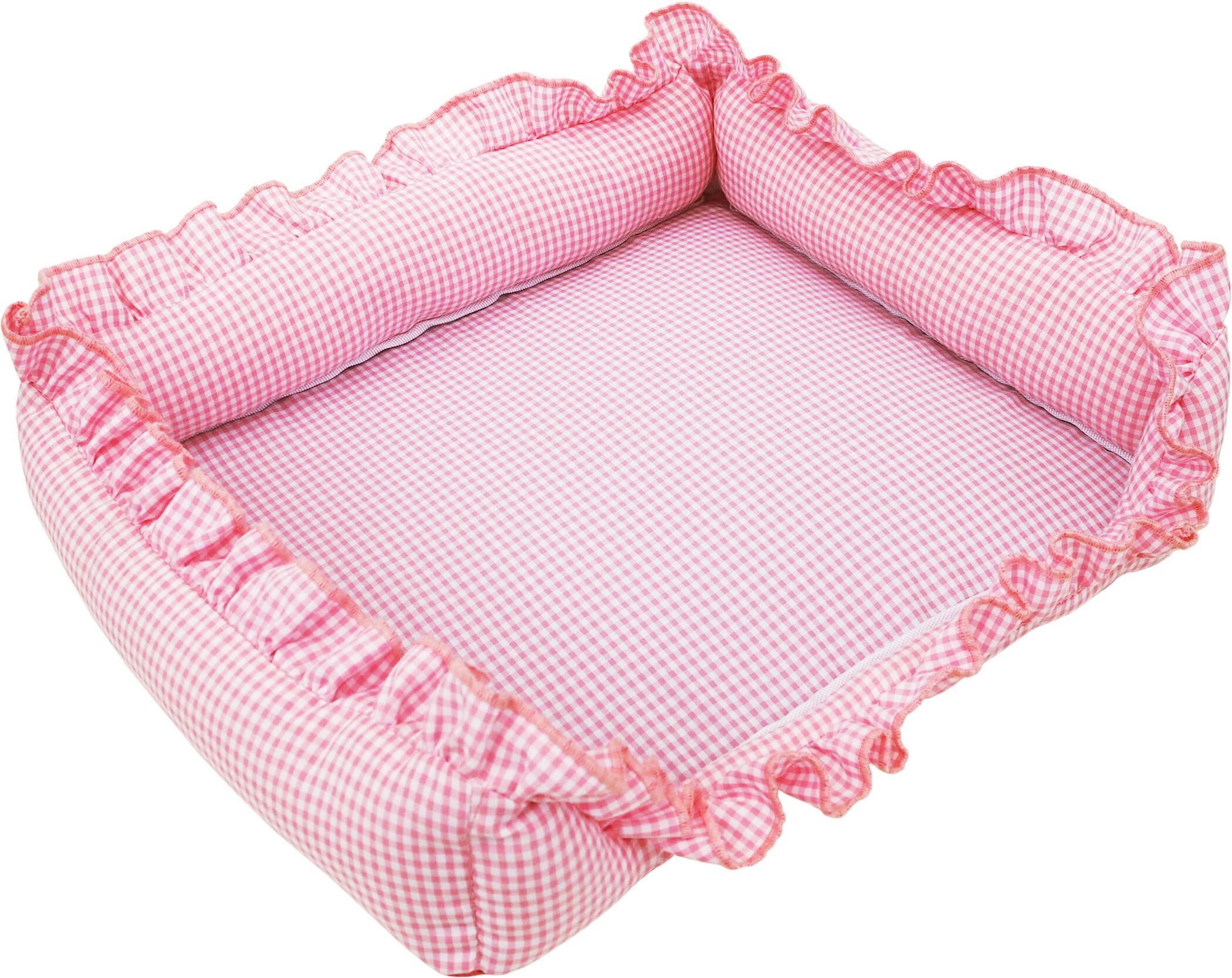 【ドッグベッド】ミニスクエアベッドフリル ピンク/ブルー/ブラック