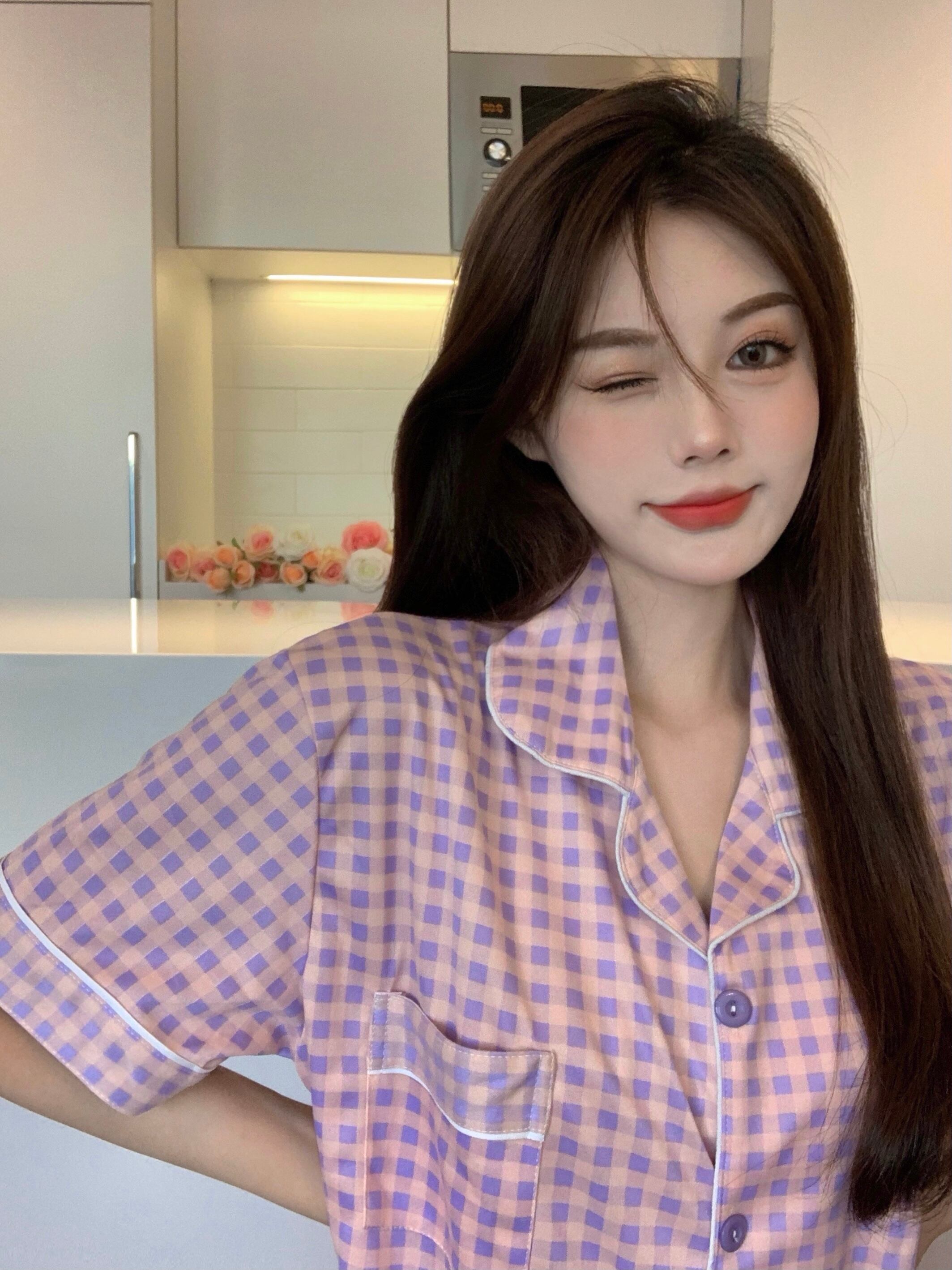 格子柄サマー薄手カジュアル 大人ガーリー スウィート キュート 夏物 シルク ブラックストロベリース97677541389