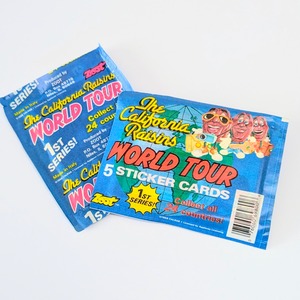 ☆送料無料！☆VINTAGE1988【 The California Raisins ( カリフォルニアレーズン ) World Tour 】VINTAGE トレーディングカード単品 （1個=5STICKER CARDS）〚アメリカン雑貨 アメトイ〛
