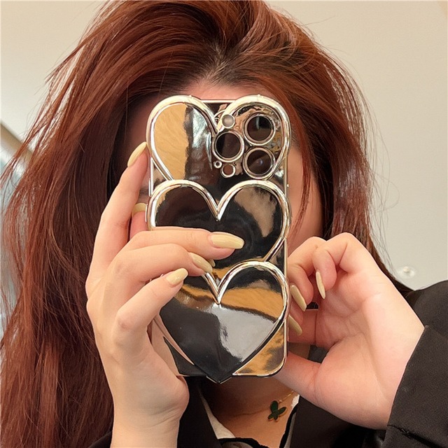 silver heart iPhone case