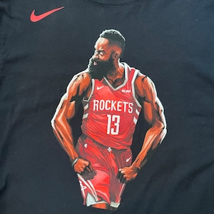 【NIKE】NBA Houston Rockets Tシャツ バスケ イラスト ロケッツ XL ビッグサイズ ナイキ スウッシュ us古着 アメリカ古着