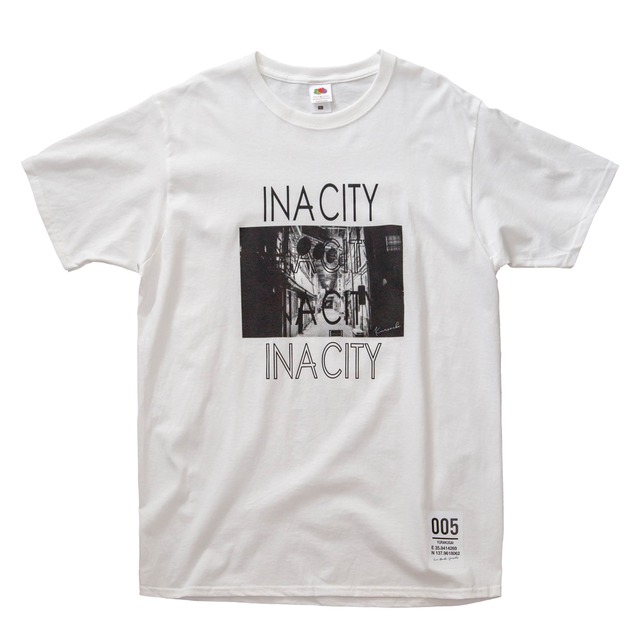【INACITY APPAREL】伊那まちPHOTOTシャツ　YURAKUGAI　ホワイト