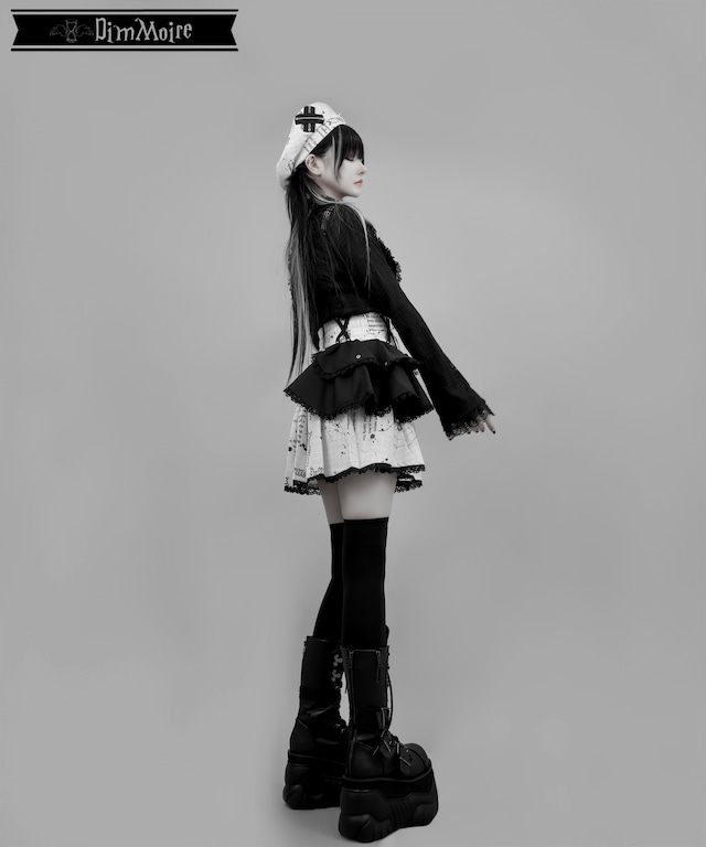 魅了のアシメミニスカート【Whiteチェック】