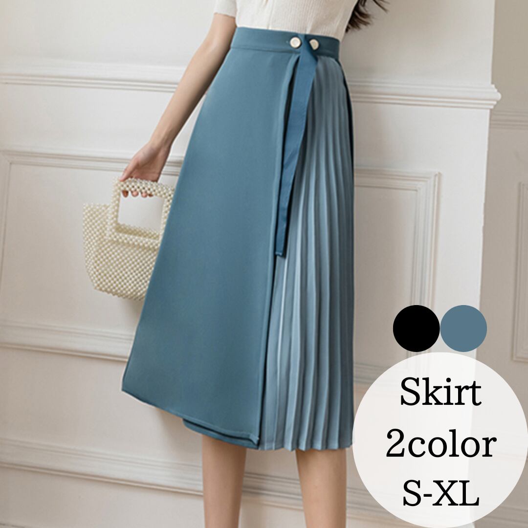 フレアスカート レディース ハイウエスト プリーツ スカート フレア  