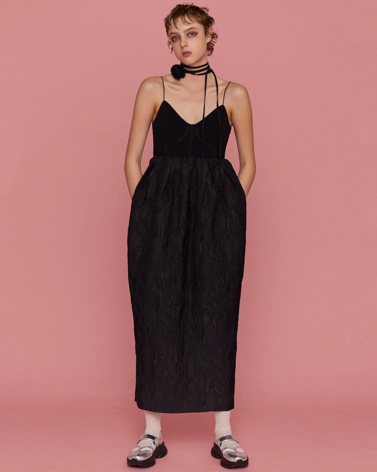 メゾンスペシャルKnit FabricDockingJacquard Dress MAISON SPECIAL】Knit Fabric Docking Jacquard Dress | idealclasse