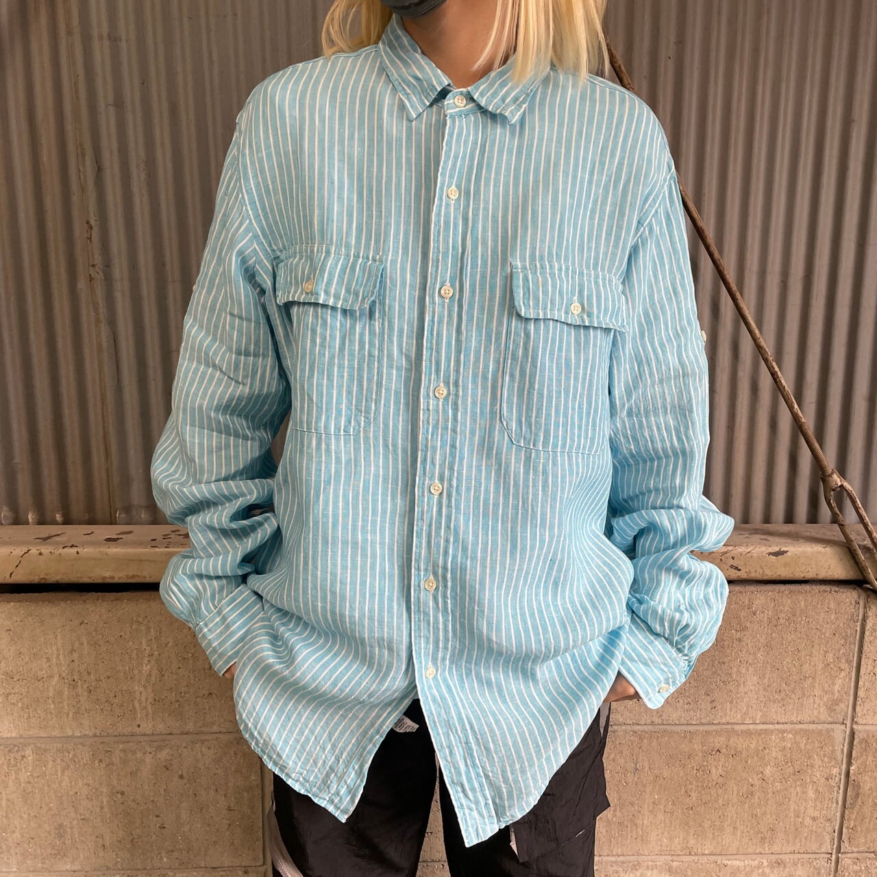 90年代 Polo by Ralph Lauren オールドラルフローレン リネンシャツ 