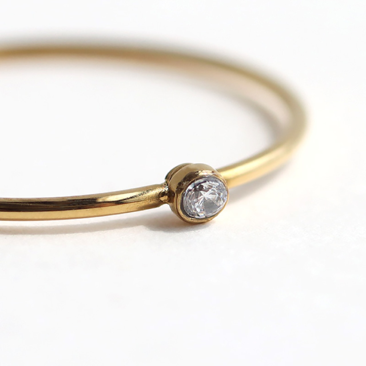 【ネコポス便】リング 選べるデザイン キュービックジルコニアポイントリング シンプル 金属アレルギー サージカルステンレス つけっぱなし 金アレ対応 レディース 華奢 2049