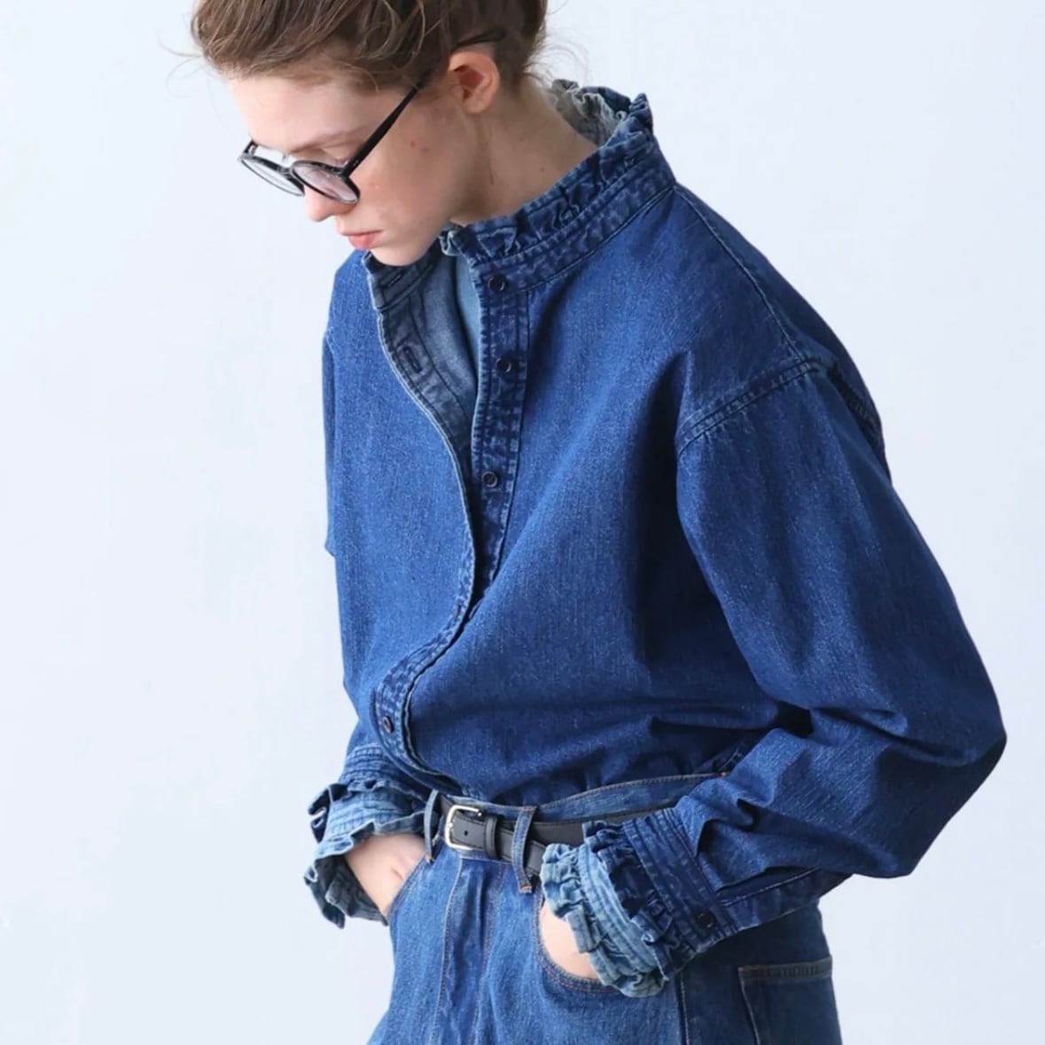 KELEN/フリルデザインデニムシャツ SYNTH | 20ｰtwentyｰ