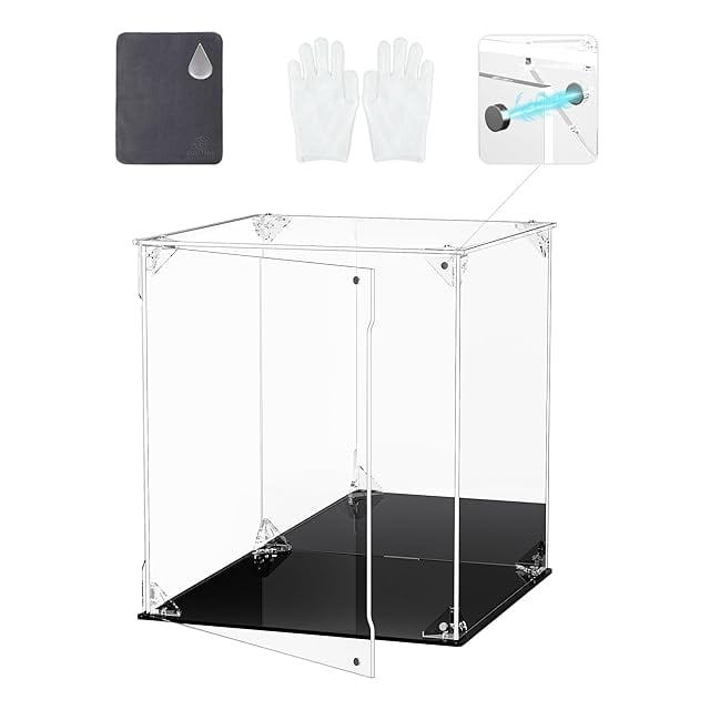 BeeCase 六角形 フィギュアケース （背面三面・台座 ミラー ） 組立式