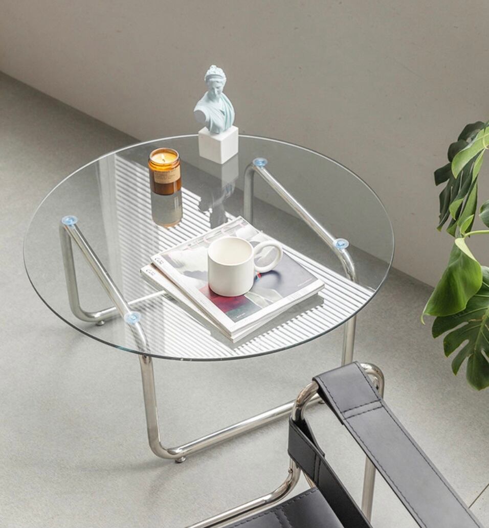 clear glass low table 2size / クリア ガラス ローテーブル ソファー