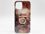 Alcohol Ink Art glass case(marble brown)
