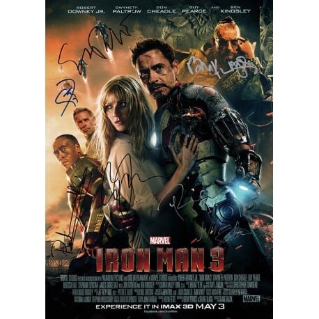 Iron Man 3(アイアンマン3)【7名直筆サイン入りミニポスター