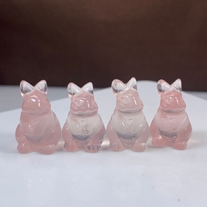 ローズクォーツうさぎさん大家族セット･お家