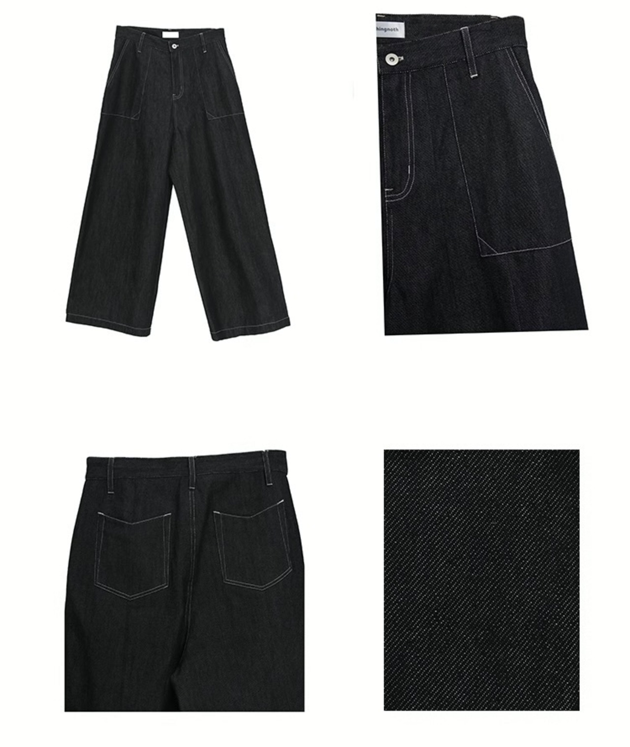 Nothingnoth Contrast Stitch Denim Pants