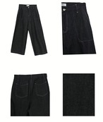 Nothingnoth Contrast Stitch Denim Pants