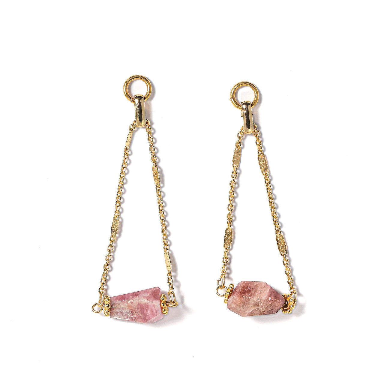 Diptiya片耳ピアス2個セット専用：ピアスアタッチメント・ラフカットパープルアゲート