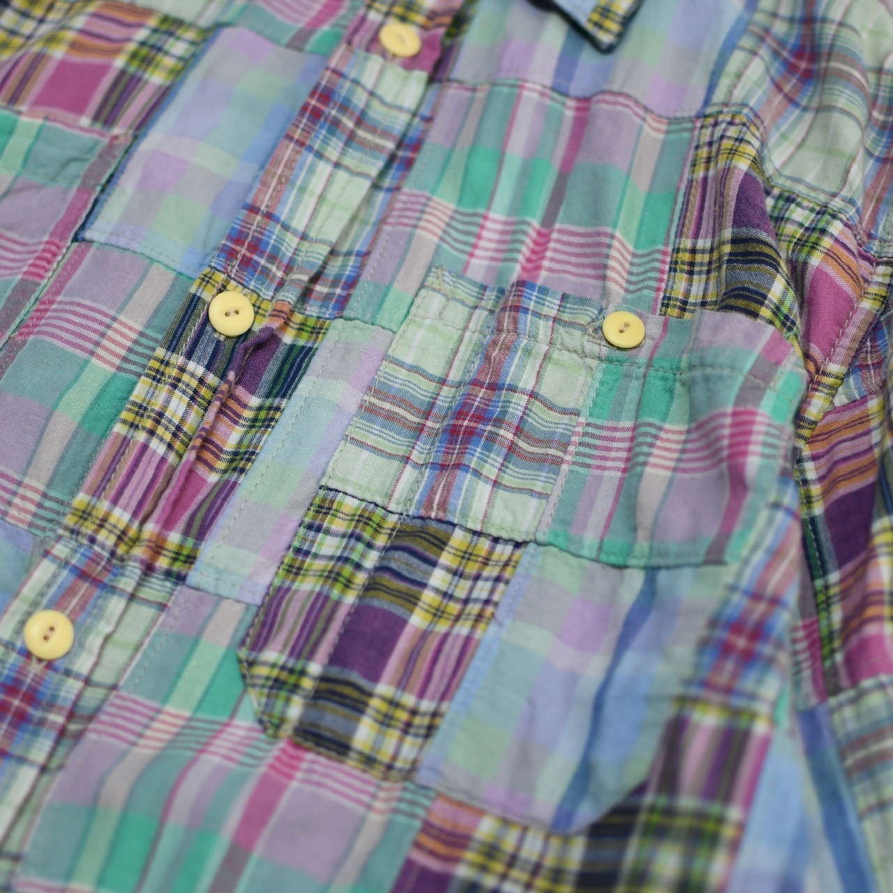 patchwork plain weave cotton shirt