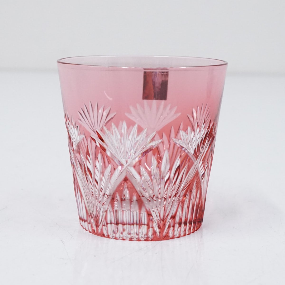 カガミクリスタル USED超美品 江戸切子 冷酒杯 ペアミニロック 120? 笹