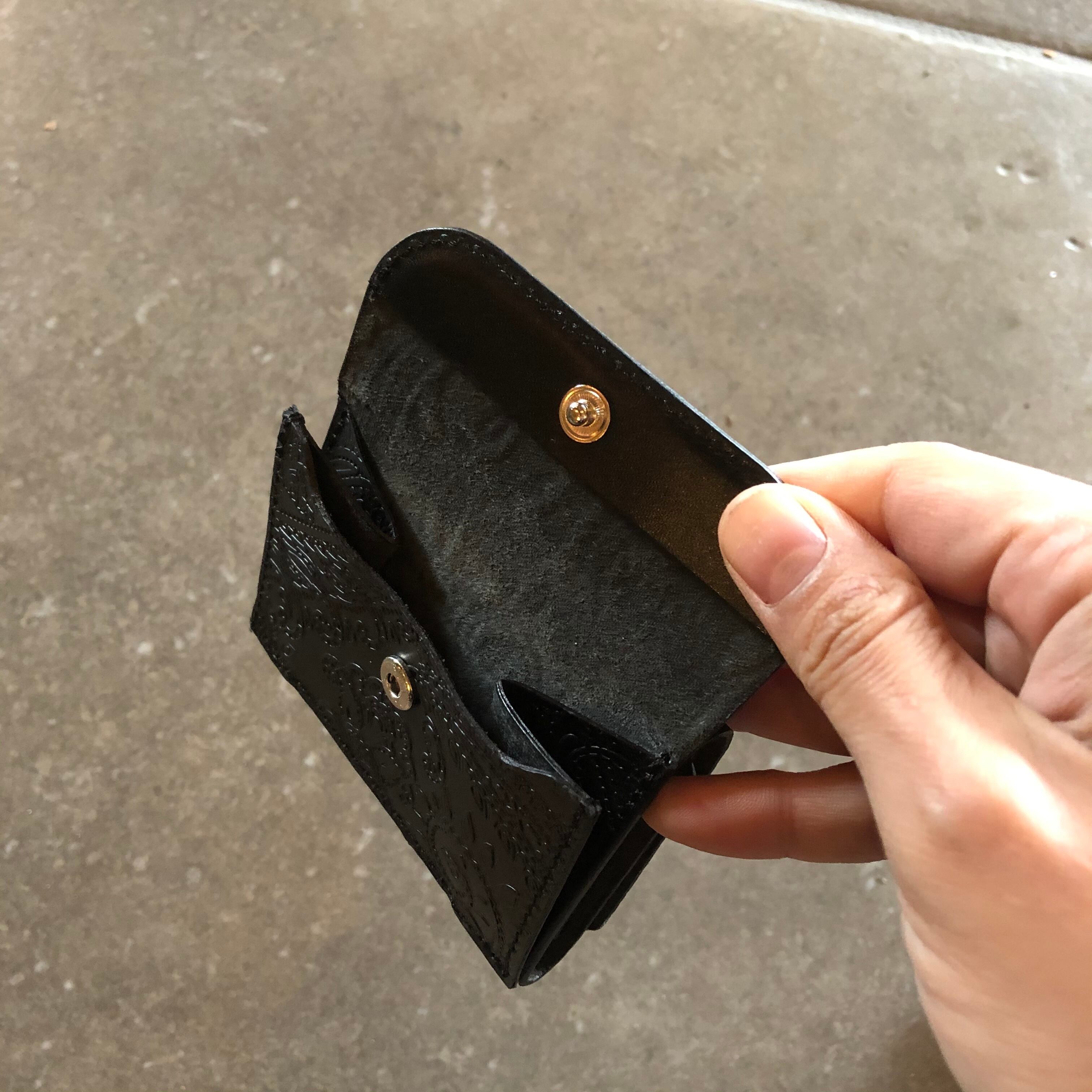 ミニウォレット【ペイズリー黒】 | SLOTH leather factory