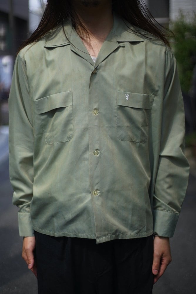 Permanent Press - Made In USA] Vintage Open Collar Shirt [1970s